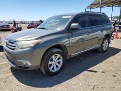 Salvage cars for sale at San Diego, CA auction: 2012 Toyota Highlander Base