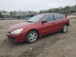 Salvage cars for sale from Copart Charles City, VA: 2007 Honda Accord EX