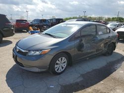 Salvage cars for sale from Copart Indianapolis, IN: 2012 Honda Civic LX