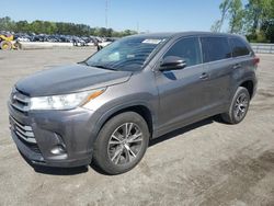 Toyota Highlander salvage cars for sale: 2017 Toyota Highlander LE