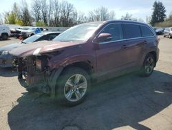 Salvage cars for sale at Portland, OR auction: 2015 Toyota Highlander Limited