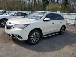 Salvage cars for sale from Copart Glassboro, NJ: 2015 Acura MDX Technology