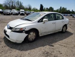 Salvage cars for sale from Copart Portland, OR: 2007 Honda Civic Hybrid