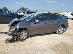 Salvage cars for sale from Copart Haslet, TX: 2012 Honda Civic LX