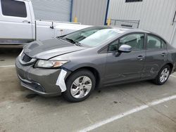 Salvage cars for sale at Vallejo, CA auction: 2013 Honda Civic LX