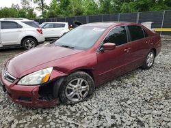 Salvage cars for sale from Copart Waldorf, MD: 2006 Honda Accord SE