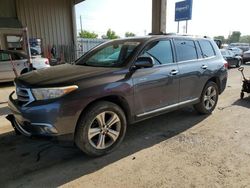 Salvage cars for sale from Copart Fort Wayne, IN: 2013 Toyota Highlander Limited