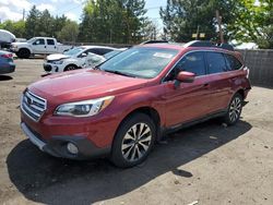 Salvage cars for sale at Denver, CO auction: 2016 Subaru Outback 2.5I Limited