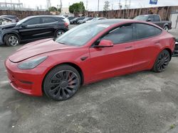 Salvage cars for sale at Wilmington, CA auction: 2022 Tesla Model 3