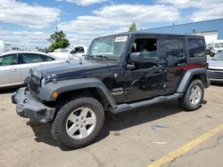 Salvage cars for sale at Woodhaven, MI auction: 2017 Jeep Wrangler Unlimited Sport