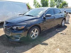 Salvage cars for sale at Elgin, IL auction: 2016 Chevrolet Malibu LS