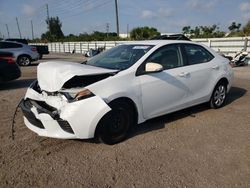 Salvage cars for sale from Copart Miami, FL: 2015 Toyota Corolla L