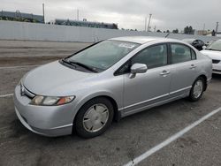 Salvage cars for sale from Copart Van Nuys, CA: 2007 Honda Civic Hybrid