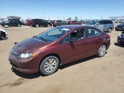 Salvage cars for sale at Brighton, CO auction: 2012 Honda Civic LX