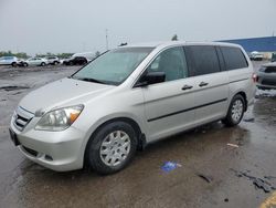 Salvage cars for sale at Woodhaven, MI auction: 2007 Honda Odyssey LX