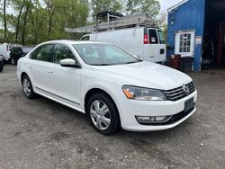 Salvage cars for sale at North Billerica, MA auction: 2013 Volkswagen Passat SE