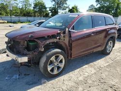 Toyota Highlander Limited salvage cars for sale: 2015 Toyota Highlander Limited