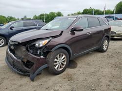 Salvage cars for sale at East Granby, CT auction: 2016 KIA Sorento LX