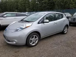Salvage cars for sale at Graham, WA auction: 2012 Nissan Leaf SV
