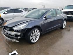 Salvage cars for sale at Grand Prairie, TX auction: 2018 Tesla Model 3