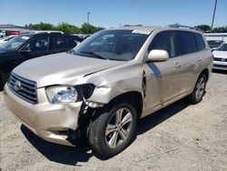 Toyota Highlander Sport salvage cars for sale: 2008 Toyota Highlander Sport