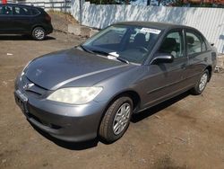 Salvage cars for sale at New Britain, CT auction: 2005 Honda Civic DX VP