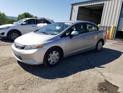 Salvage cars for sale at Chambersburg, PA auction: 2012 Honda Civic LX