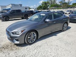 Salvage cars for sale at Opa Locka, FL auction: 2022 Infiniti Q50 Luxe