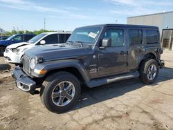 Salvage cars for sale at Woodhaven, MI auction: 2021 Jeep Wrangler Unlimited Sahara