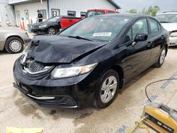 Salvage cars for sale from Copart Pekin, IL: 2013 Honda Civic LX