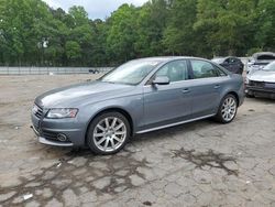 Salvage cars for sale from Copart Austell, GA: 2012 Audi A4 Premium Plus