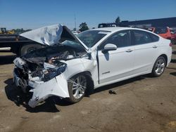 Salvage cars for sale from Copart Woodhaven, MI: 2018 Ford Fusion SE Hybrid