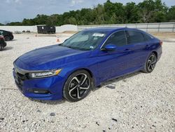 Salvage cars for sale at New Braunfels, TX auction: 2019 Honda Accord Sport