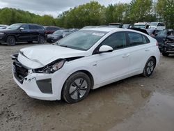 Salvage cars for sale at North Billerica, MA auction: 2017 Hyundai Ioniq Blue