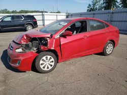 Hyundai Accent SE salvage cars for sale: 2016 Hyundai Accent SE