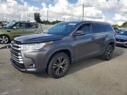 Salvage cars for sale at Miami, FL auction: 2019 Toyota Highlander LE