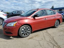 Salvage cars for sale from Copart Woodhaven, MI: 2015 Nissan Sentra S