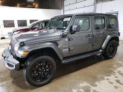 Salvage cars for sale at Blaine, MN auction: 2022 Jeep Wrangler Unlimited Sahara 4XE