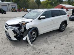 Salvage cars for sale from Copart Mendon, MA: 2019 Toyota Highlander Limited