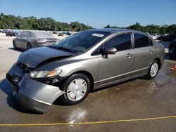 Salvage cars for sale from Copart Apopka, FL: 2008 Honda Civic Hybrid