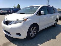 Salvage cars for sale at Hayward, CA auction: 2012 Toyota Sienna LE
