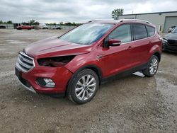 Salvage cars for sale at Kansas City, KS auction: 2017 Ford Escape Titanium