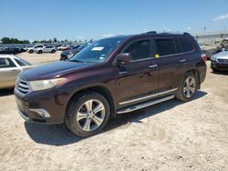 Salvage cars for sale at Houston, TX auction: 2013 Toyota Highlander Limited