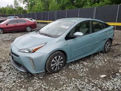 Salvage cars for sale from Copart Waldorf, MD: 2019 Toyota Prius