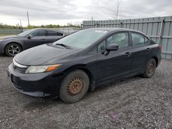 Salvage cars for sale from Copart Ottawa, ON: 2012 Honda Civic LX