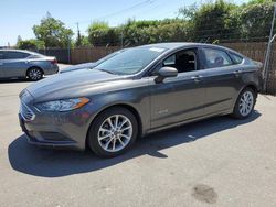 Salvage cars for sale at San Martin, CA auction: 2017 Ford Fusion SE Hybrid