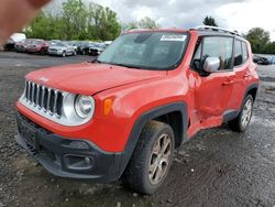 SUV salvage a la venta en subasta: 2016 Jeep Renegade Limited