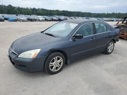Salvage cars for sale at Harleyville, SC auction: 2006 Honda Accord SE