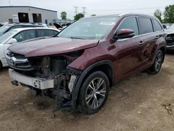 Salvage cars for sale from Copart Elgin, IL: 2016 Toyota Highlander XLE