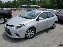Salvage cars for sale from Copart Savannah, GA: 2016 Toyota Corolla L